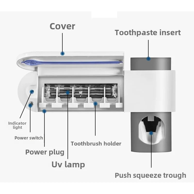 Toothbrush Holder Wall Mounted Solar UV Light