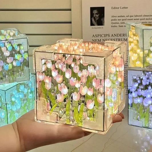 DIY Handmade Tulip Mirror  Night Light Birthday Gift