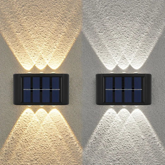 6LED Solar Lights, Outdoor Atmosphere Wall Lamp,Up And Down Light Control for Garden Yard Street Balcony Terrace Camping Decor