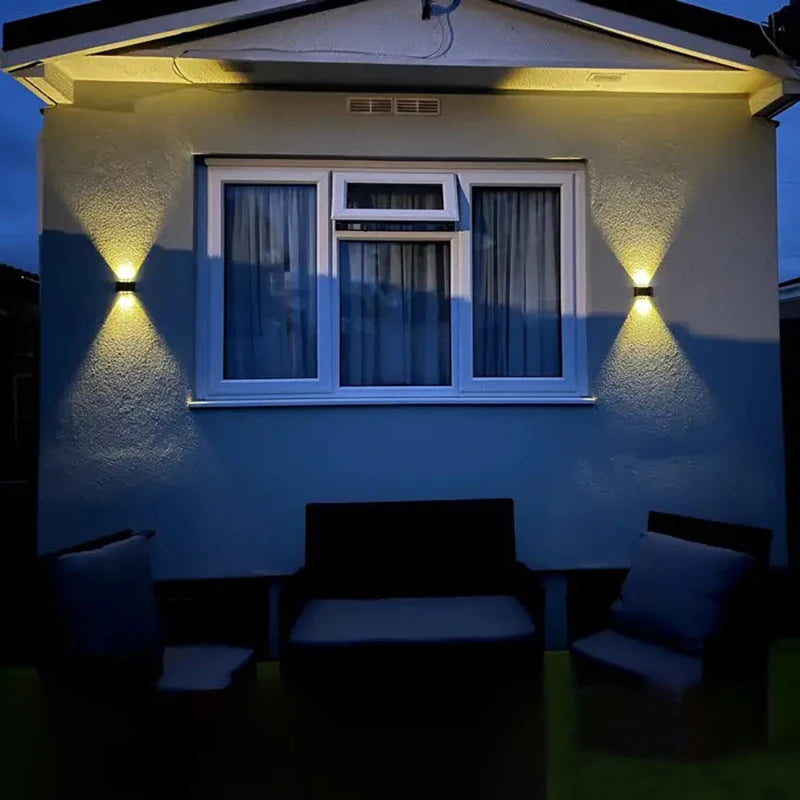 6LED Solar Lights, Outdoor Atmosphere Wall Lamp,Up And Down Light Control for Garden Yard Street Balcony Terrace Camping Decor