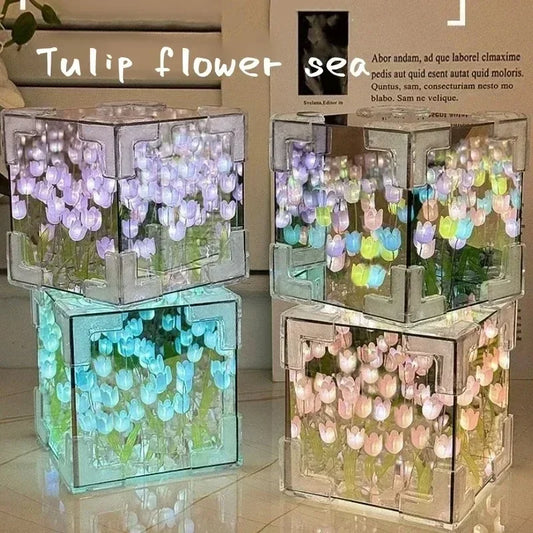 DIY Handmade Tulip Mirror  Night Light Birthday Gift