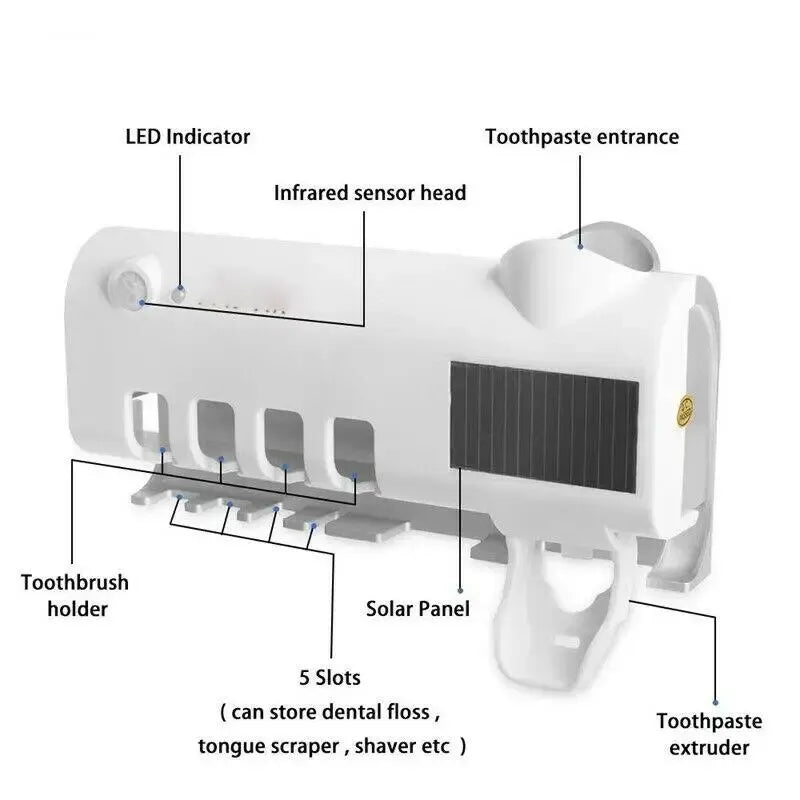 Toothbrush Holder Wall Mounted Solar UV Light
